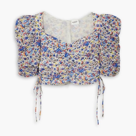 Isabel Marant Tops - MARANT ÉTOILE Galaor cropped floral-print cotton-voile top